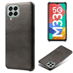 Til Samsung Galaxy M33 5G (Global Version) Tekstureret PU Læderbelagt PC Telefoncover Bagskal
