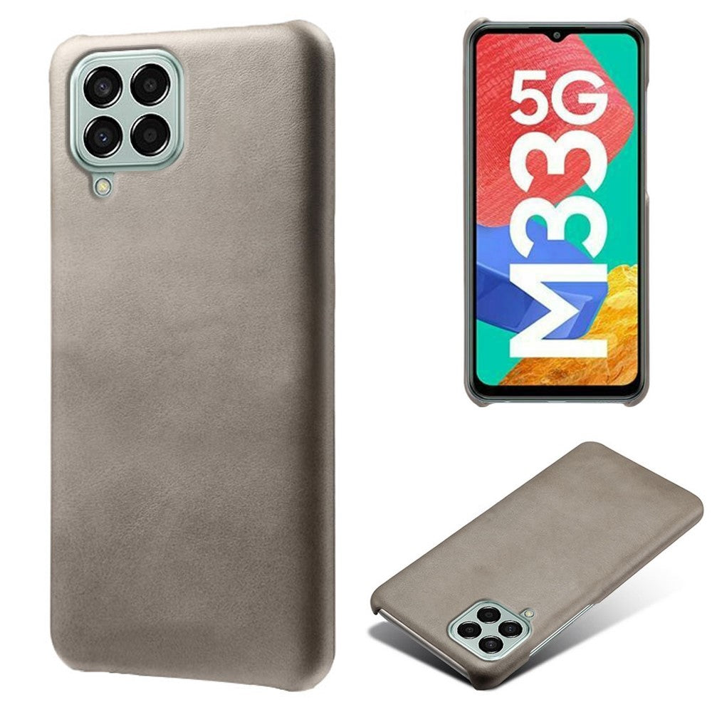 Til Samsung Galaxy M33 5G (Global Version) Tekstureret PU Læderbelagt PC Telefoncover Bagskal