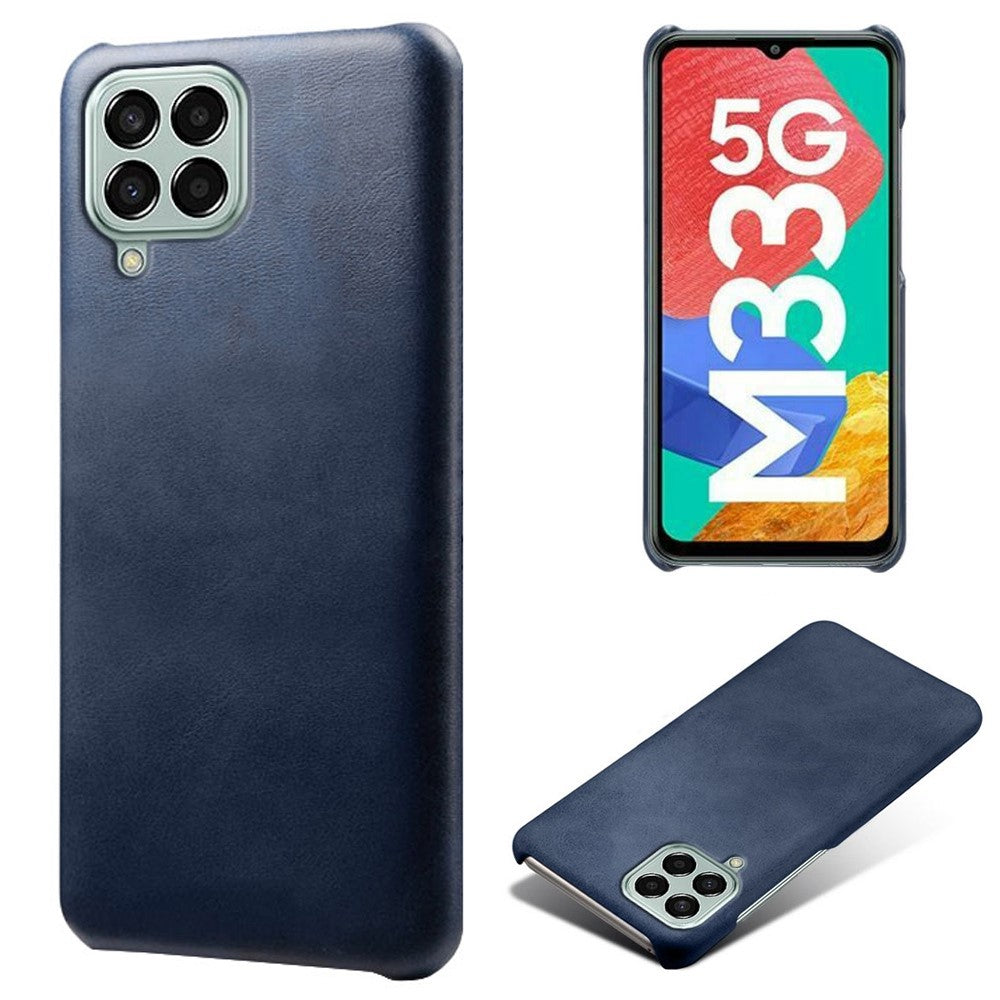 Til Samsung Galaxy M33 5G (Global Version) Tekstureret PU Læderbelagt PC Telefoncover Bagskal