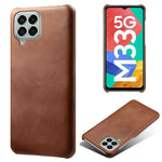 Til Samsung Galaxy M33 5G (Global Version) Tekstureret PU Læderbelagt PC Telefoncover Bagskal