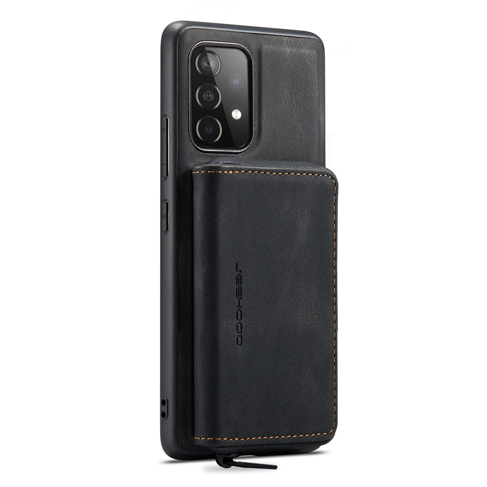 JEEHOOD För Samsung Galaxy A33 5G Dragkedja Plånbok Stöd mobilskal Avtagbart Magnetiskt Absorberande Läderbelagt TPU-Skal