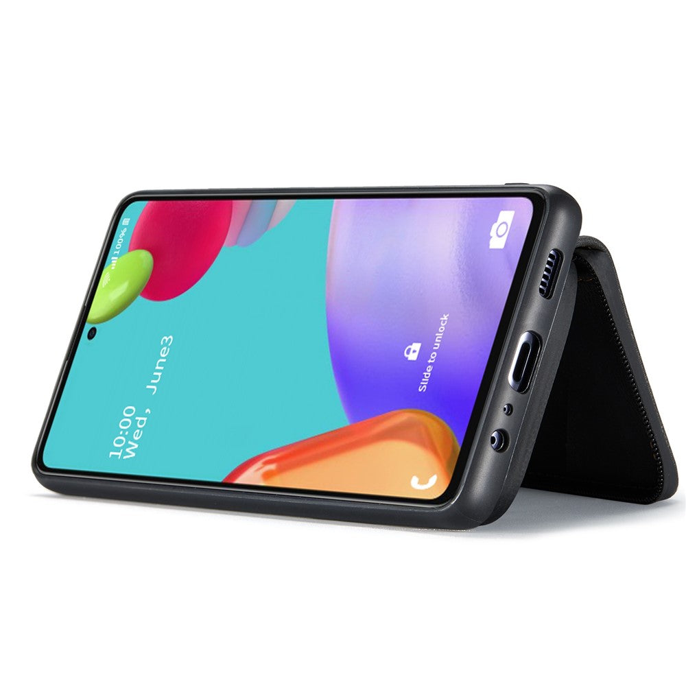 JEEHOOD För Samsung Galaxy A33 5G Dragkedja Plånbok Stöd mobilskal Avtagbart Magnetiskt Absorberande Läderbelagt TPU-Skal