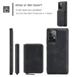 JEEHOOD För Samsung Galaxy A33 5G Dragkedja Plånbok Stöd mobilskal Avtagbart Magnetiskt Absorberande Läderbelagt TPU-Skal