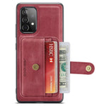 JEEHOOD for Samsung Galaxy A73 5G RFID Blocking Detachable 2-in-1 Magnetic Anti-fall Wallet Design Leather Coated TPU Phone Case Shell