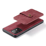 JEEHOOD for Samsung Galaxy A73 5G RFID Blocking Detachable 2-in-1 Magnetic Anti-fall Wallet Design Leather Coated TPU Phone Case Shell
