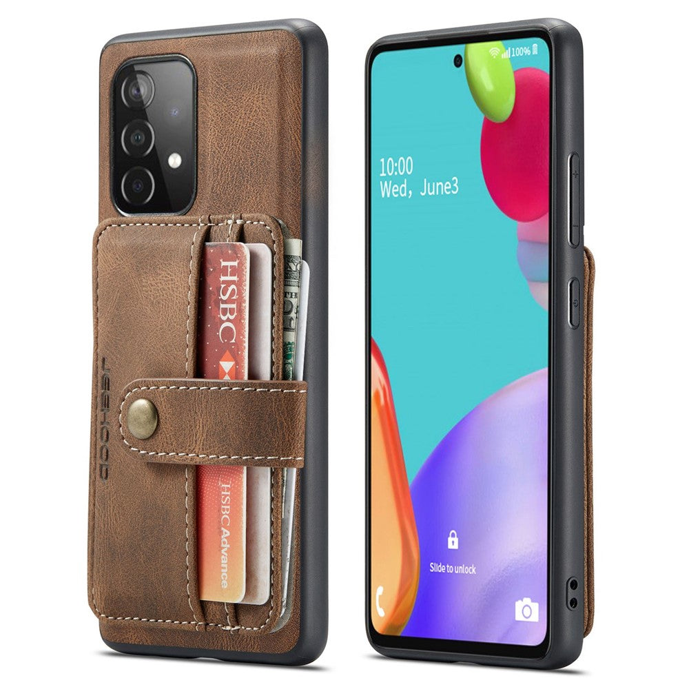 JEEHOOD för Samsung Galaxy A33 5G Läderbelagt TPU-skal Fallskyddande Avtagbart 2-i-1 Plånboksfunktion RFID-blockerande mobilskal