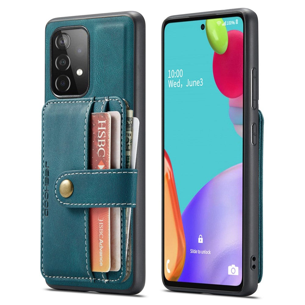 JEEHOOD för Samsung Galaxy A33 5G Läderbelagt TPU-skal Fallskyddande Avtagbart 2-i-1 Plånboksfunktion RFID-blockerande mobilskal