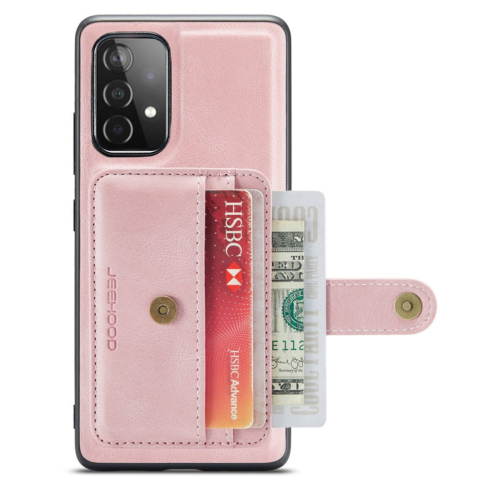 JEEHOOD för Samsung Galaxy A33 5G Läderbelagt TPU-skal Fallskyddande Avtagbart 2-i-1 Plånboksfunktion RFID-blockerande mobilskal