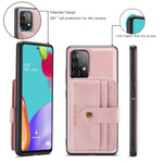 JEEHOOD for Samsung Galaxy A33 5G Leather Coated TPU Cover Anti-fall Detachable 2-in-1 Wallet Function RFID Blocking Phone Case Cover