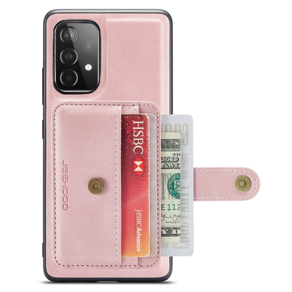 JEEHOOD til Samsung Galaxy A32 4G (EU version) 2-i-1 Design Læderbelagt TPU Coverpung RFID-blokering Anti-fald Telefoncover