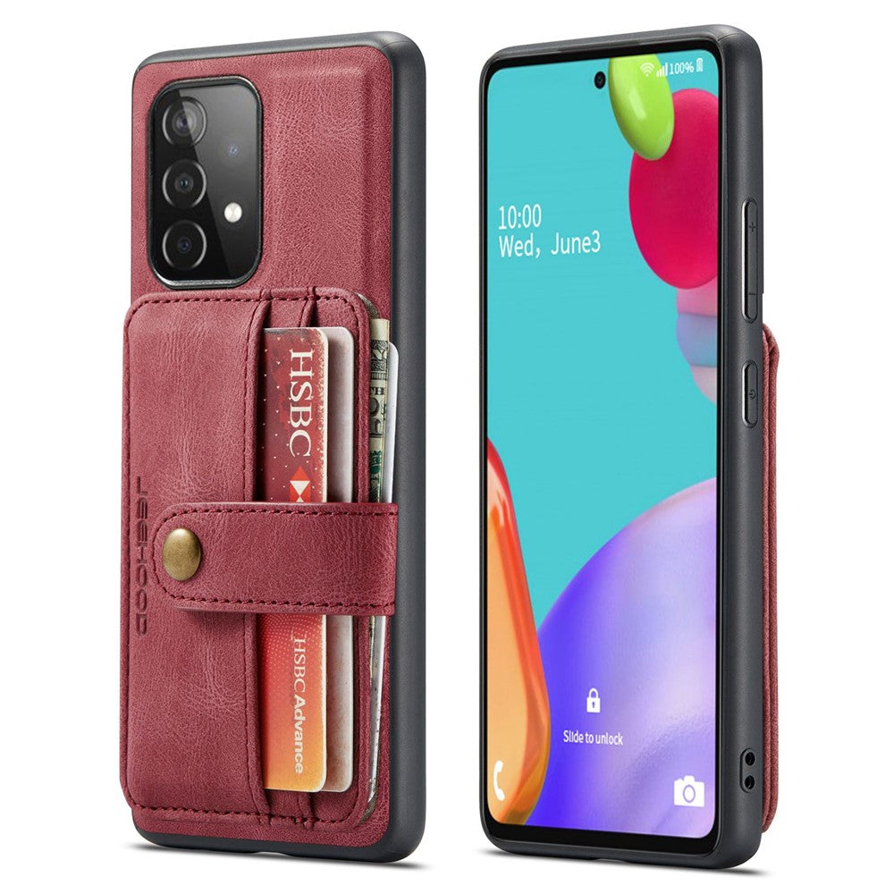 JEEHOOD til Samsung Galaxy A32 4G (EU version) 2-i-1 Design Læderbelagt TPU Coverpung RFID-blokering Anti-fald Telefoncover