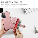 JEEHOOD for Samsung Galaxy A32 5G/M32 5G 2-in-1 Design Leather Coated TPU Cover Strong Magnet Wallet RFID Blocking Cell Phone Case