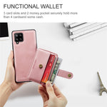 JEEHOOD for Samsung Galaxy A42 5G Detachable Design Leather Coated TPU Shell Strong Magnet Wallet RFID Blocking Protective Phone Case