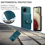 JEEHOOD för Samsung Galaxy A12 Stark Magnet Plånbok Avtagbar Design mobilskydd Läderbelagd TPU RFID-Blockerande Fodral