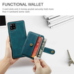 JEEHOOD för Samsung Galaxy A12 Stark Magnet Plånbok Avtagbar Design mobilskydd Läderbelagd TPU RFID-Blockerande Fodral