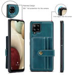 JEEHOOD för Samsung Galaxy A12 Stark Magnet Plånbok Avtagbar Design mobilskydd Läderbelagd TPU RFID-Blockerande Fodral
