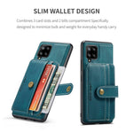 JEEHOOD för Samsung Galaxy A12 Stark Magnet Plånbok Avtagbar Design mobilskydd Läderbelagd TPU RFID-Blockerande Fodral