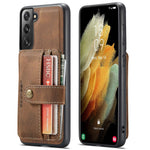 JEEHOOD Detachable Case for Samsung Galaxy S21+ 5G Independent Wallet Design PU Leather Coated TPU RFID Blocking Phone Shell