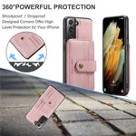 JEEHOOD Detachable Case for Samsung Galaxy S21+ 5G Independent Wallet Design PU Leather Coated TPU RFID Blocking Phone Shell