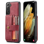 JEEHOOD Detachable Case for Samsung Galaxy S21 4G/5G Wallet Function Leather Coated TPU RFID Blocking Mobile Phone Shell