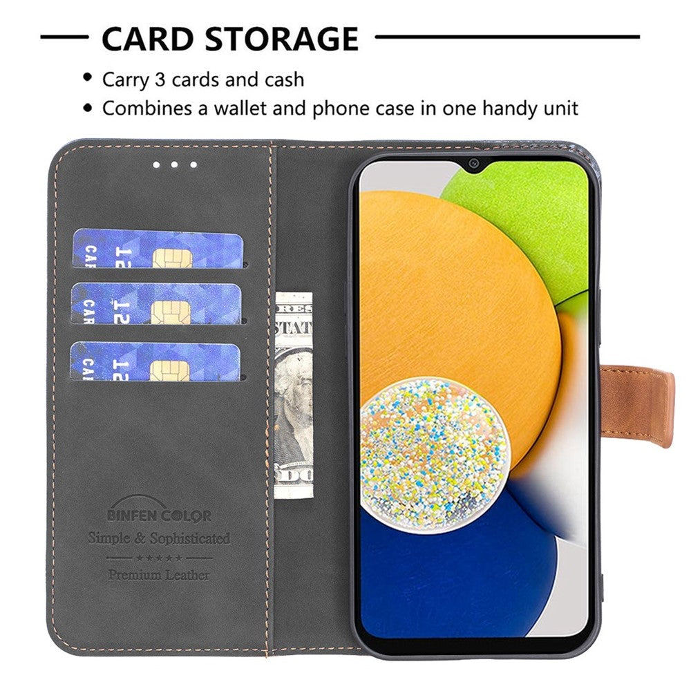 BINFEN COLOR til Samsung Galaxy A41 (Global) Cover Farvesplejsning Skin Touch Læder Telefoncover Pung Stander