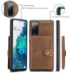 JEEHOOD För Samsung Galaxy S20 FE 2022/S20 FE 4G/S20 FE 5G/S20 Lite Plånboksfodral med stativ, avtagbart 2-i-1 PU-läderbelagt TPU-mobilskal