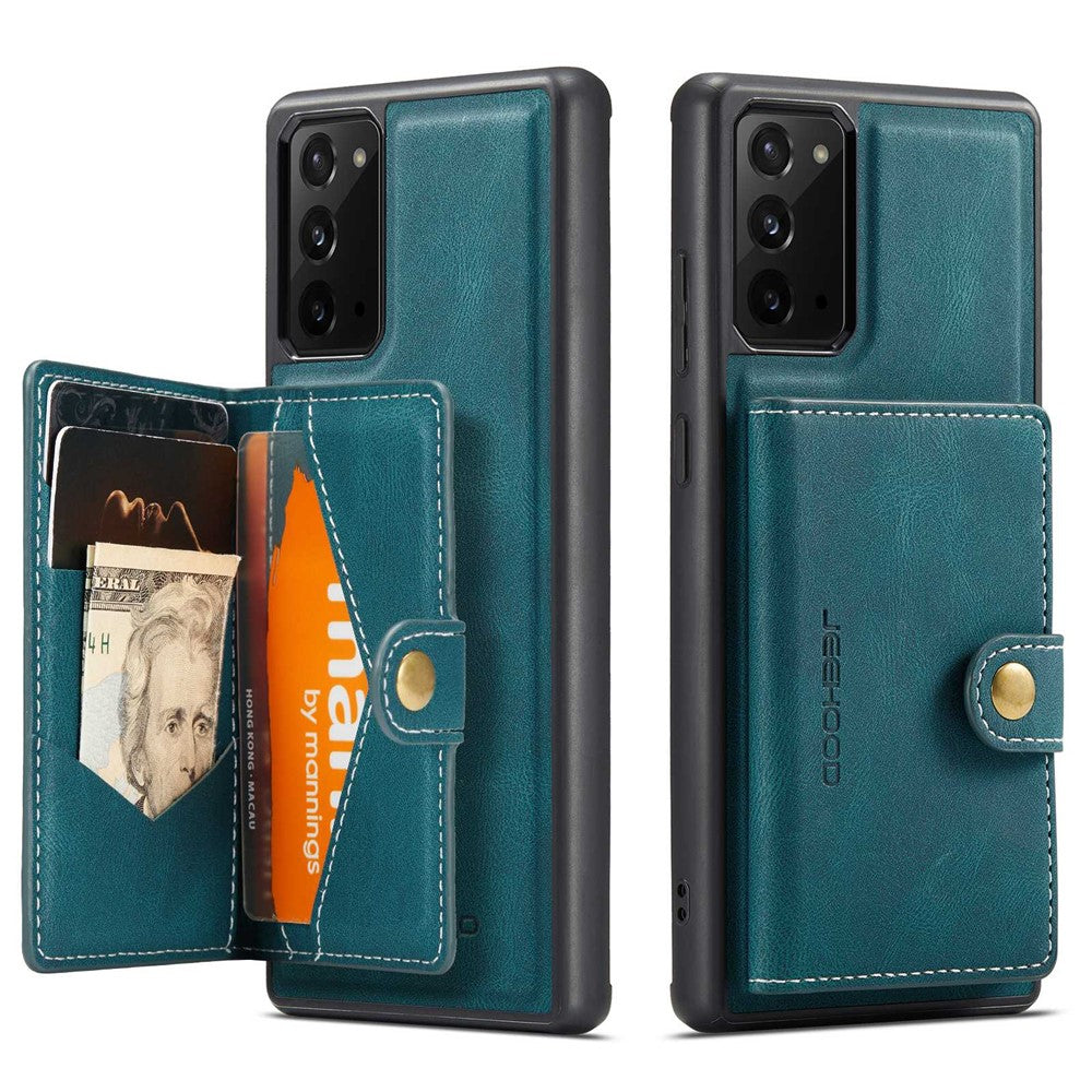 JEEHOOD til Samsung Galaxy Note20 4G/Note20 5G Aftageligt Læderbelagt TPU-etui med Støttefod, Pung og Beskyttende Cover