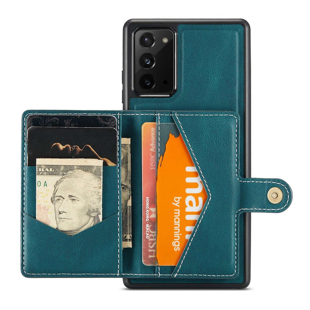 JEEHOOD til Samsung Galaxy Note20 4G/Note20 5G Aftageligt Læderbelagt TPU-etui med Støttefod, Pung og Beskyttende Cover