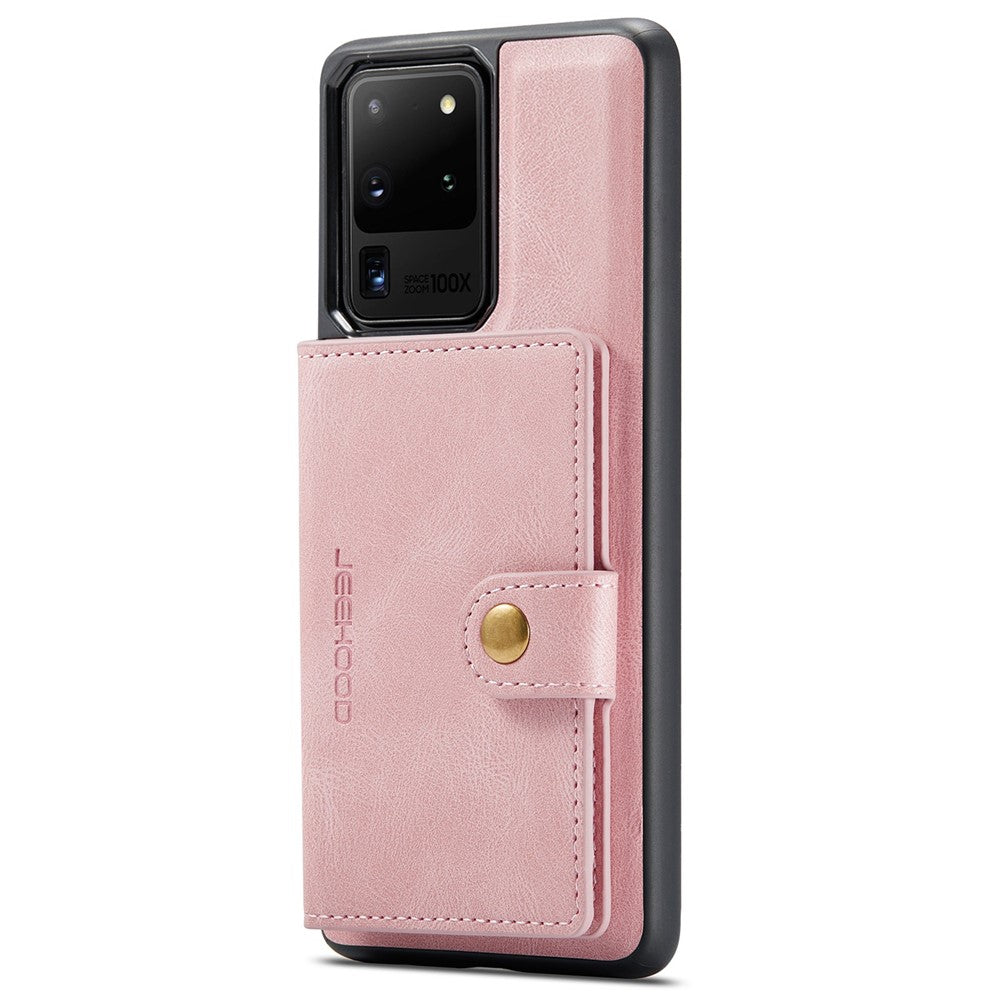 JEEHOOD För Samsung Galaxy S20 Ultra 4G/S20 Ultra 5G Avtagbart mobilskal Plånboksfodral Stöd Magnetiskt Läderbelagt TPU-skal
