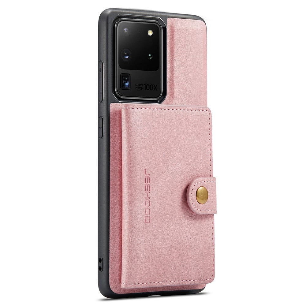 JEEHOOD För Samsung Galaxy S20 Ultra 4G/S20 Ultra 5G Avtagbart mobilskal Plånboksfodral Stöd Magnetiskt Läderbelagt TPU-skal