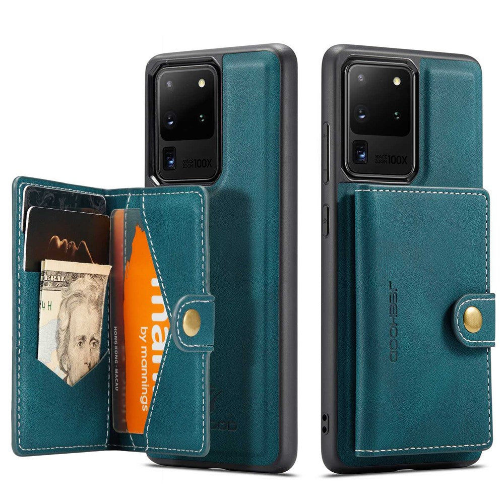 JEEHOOD För Samsung Galaxy S20 Ultra 4G/S20 Ultra 5G Avtagbart mobilskal Plånboksfodral Stöd Magnetiskt Läderbelagt TPU-skal