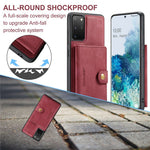 JEEHOOD För Samsung Galaxy S20 Plus 4G/S20 Plus 5G Avtagbart 2-i-1 mobilskal PU-läderbelagt TPU Plånboksfodral med stativ