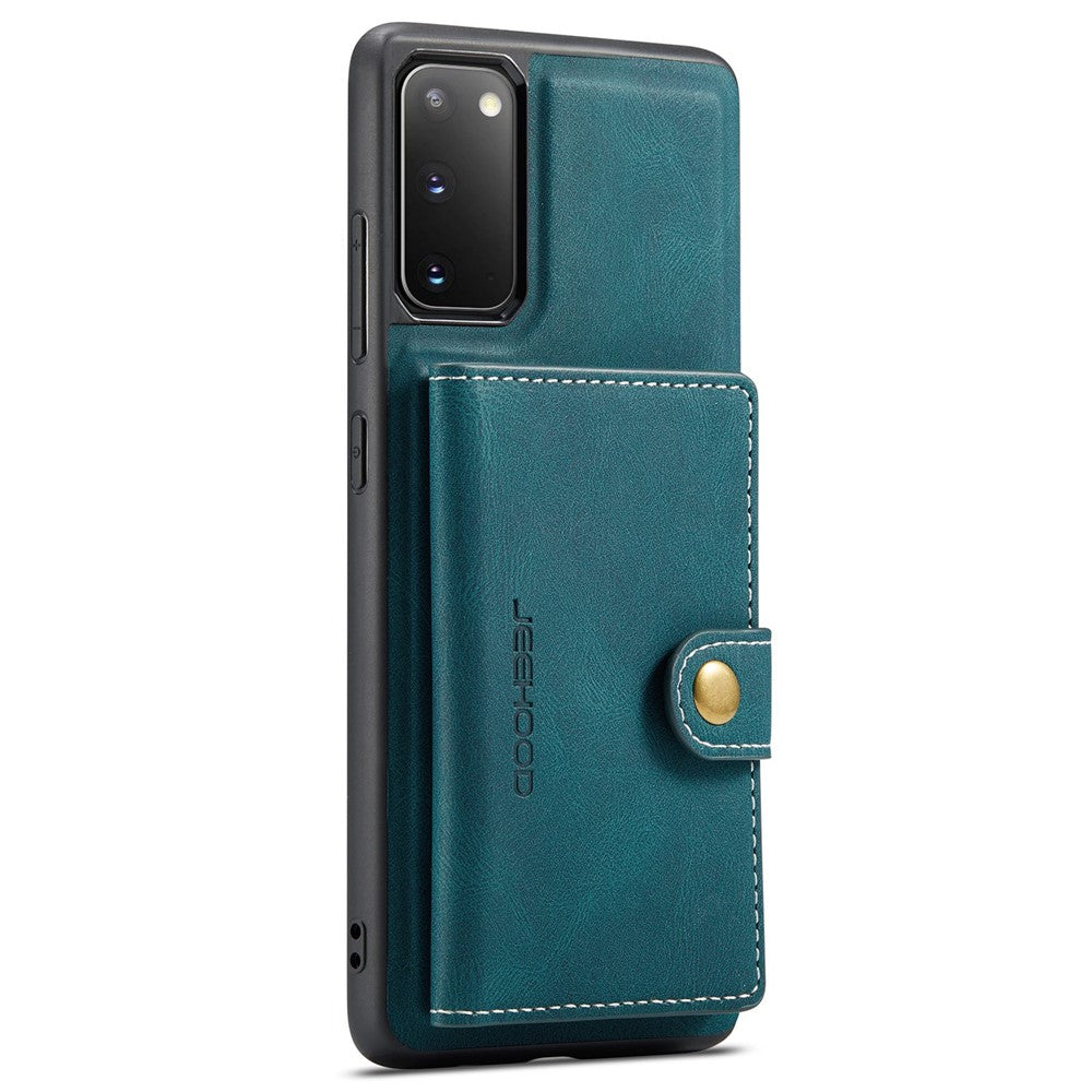 JEEHOOD For Samsung Galaxy S20 4G/5G Detachable Wallet Kickstand Case PU Leather Coated TPU Well-protected Phone Shell