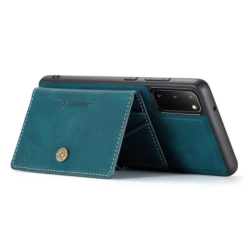 JEEHOOD For Samsung Galaxy S20 4G/5G Detachable Wallet Kickstand Case PU Leather Coated TPU Well-protected Phone Shell