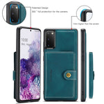 JEEHOOD For Samsung Galaxy S20 4G/5G Detachable Wallet Kickstand Case PU Leather Coated TPU Well-protected Phone Shell