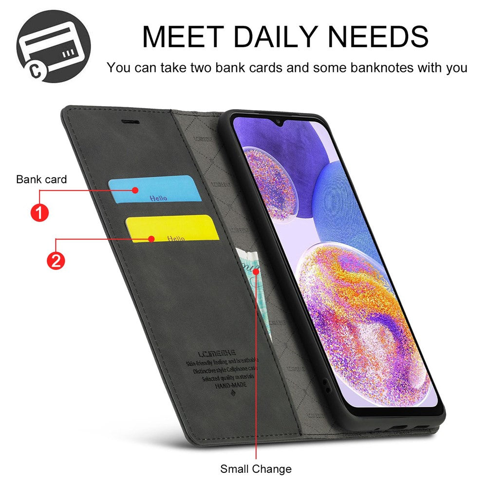 LC.IMEEKE PU-læderpungcover med magnetisk lukning og stativ til Samsung Galaxy A23 4G / 5G (Global Version) / M23 5G / F23 5G