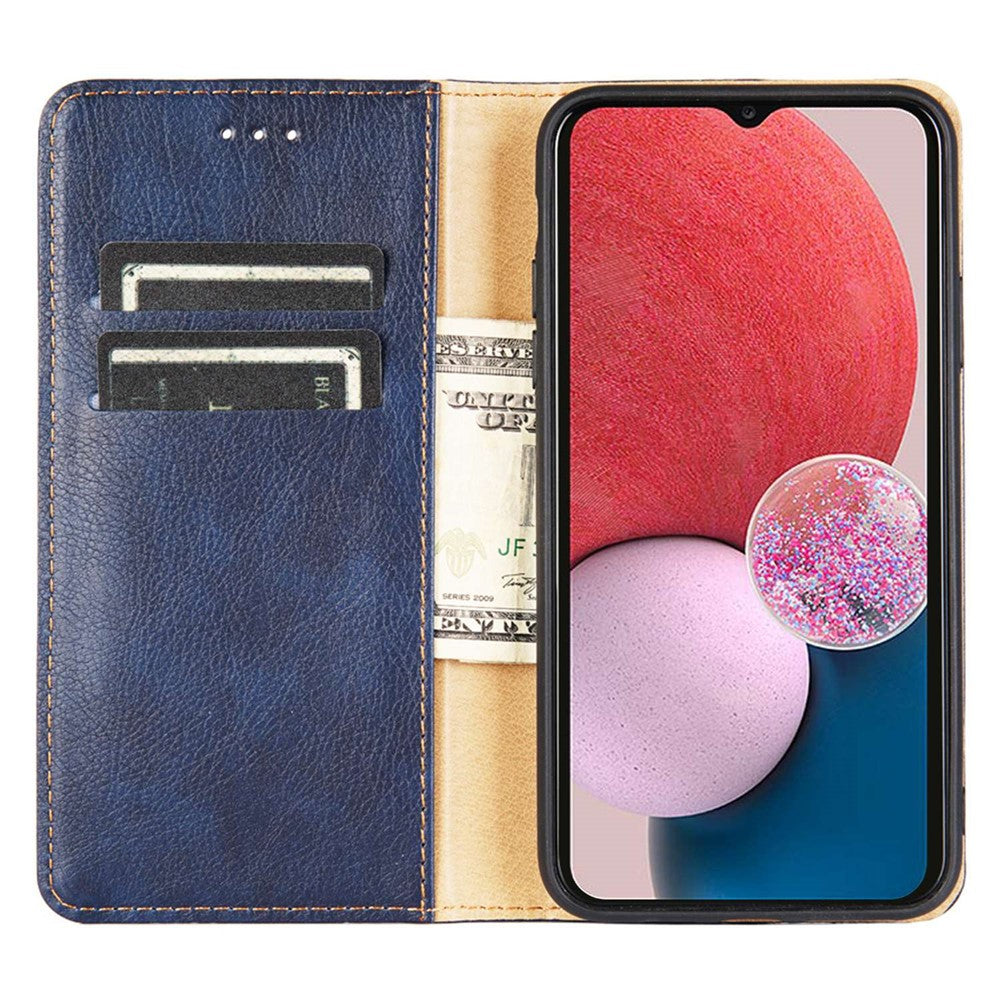 Til Samsung Galaxy A13 4G PU Læder Pungcover med Dropforebyggelse, Magnetisk Auto-absorberet Stand Telefoncover