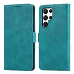 For Samsung Galaxy S22 Ultra 5G PU Leather Flip Wallet Case Wrist Strap Stand Double Magnetic Clasp Shockproof Cover