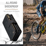For Samsung Galaxy Z Fold3 5G Phone Cases with Strap CASEME C30 Zipper Multiple Card Holder PU Leather Cover