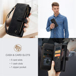 For Samsung Galaxy Z Fold3 5G Phone Cases with Strap CASEME C30 Zipper Multiple Card Holder PU Leather Cover