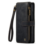 For Samsung Galaxy Z Fold3 5G Phone Cases with Strap CASEME C30 Zipper Multiple Card Holder PU Leather Cover