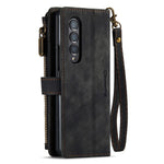 For Samsung Galaxy Z Fold3 5G Phone Cases with Strap CASEME C30 Zipper Multiple Card Holder PU Leather Cover