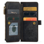 For Samsung Galaxy Z Fold3 5G Phone Cases with Strap CASEME C30 Zipper Multiple Card Holder PU Leather Cover