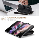 For Samsung Galaxy Z Fold3 5G Phone Cases with Strap CASEME C30 Zipper Multiple Card Holder PU Leather Cover