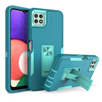 For Samsung Galaxy A22 5G (EU Version) Kickstand Phone Case Hard PC + Soft TPU Anti-drop Cover with Car Mount Metal Sheet