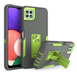 For Samsung Galaxy A22 5G (EU Version) Kickstand Phone Case Hard PC + Soft TPU Anti-drop Cover with Car Mount Metal Sheet