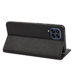 For Samsung Galaxy M33 5G (Global Version) Splicing PU Leather+TPU Skin-touch Feeling Case Stand Magnetic Absorption Flip Folio Wallet Cover