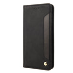 For Samsung Galaxy M33 5G (Global Version) Splicing PU Leather+TPU Skin-touch Feeling Case Stand Magnetic Absorption Flip Folio Wallet Cover