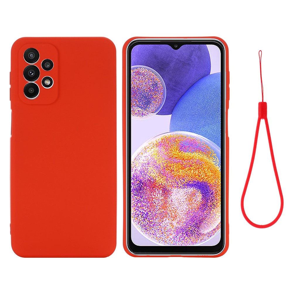 Til Samsung Galaxy A23 5G (Global Version) / 4G Bagcover i flydende silikone med blødt mikrofiberfor og ridsefast telefonbeskyttelse