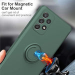 Til Samsung Galaxy A53 5G Ring Kickstand Design Flydende Silikone Telefoncover Ridsefast Cover med Snor